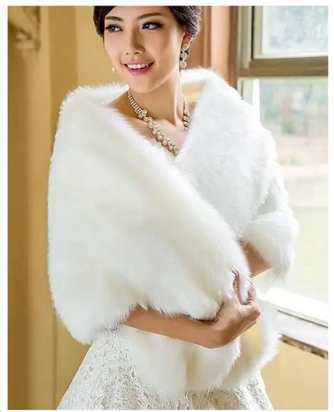 white fur stole for wedding